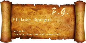 Pittner Györgyi névjegykártya